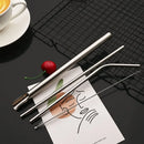 Axyaa Stainless Steel Bubble Tea Straw Set with Cleaner Brush