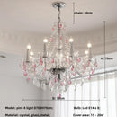 Axyaa French Blue Crystal Chandelier: Luxury Glass E14 Pendant Light, Romantic Living Room Decor