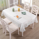 Axyaa Luxury White Lace Tablecloth Rectangle Waterproof Table Cover Dining Wedding