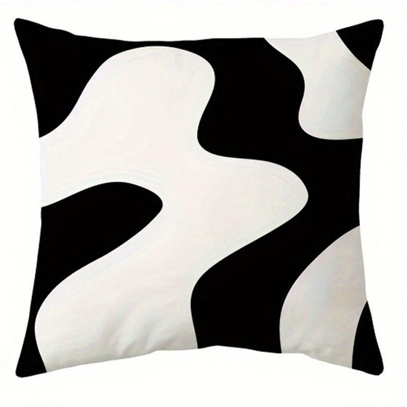Axyaa Simple Black Line Printed Pillowcase for Living Room Sofa Chair, Home Decor