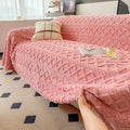 Axyaa Coral Fleece Sofa Blanket - Warm & Soft Blanket for 1-4 Seat Couch