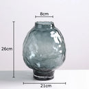 Axyaa Big Belly Relief Glass Vase for Stylish Hydroponics Plant Display