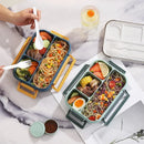 Axyaa 3-Compartment Bento Lunch Box with Fork and Spoon