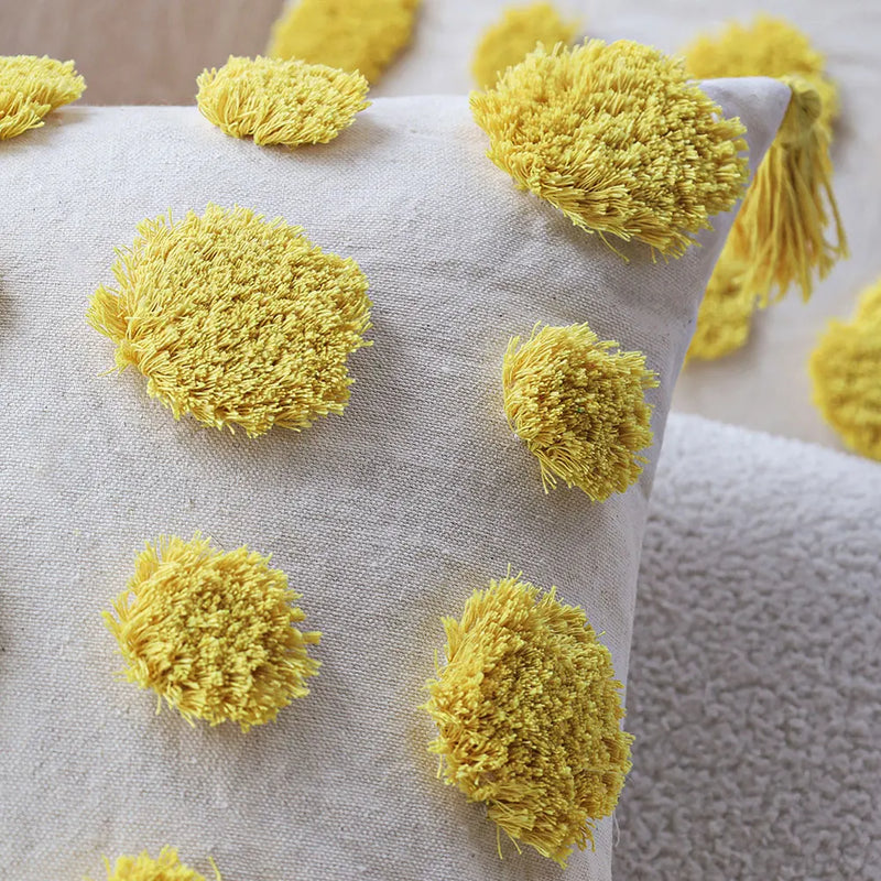 Axyaa Boho Style Tufted Cushion Cover with Tassels - 45x45cm