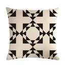 Axyaa Geometric Printed Linen Cushion Cover for Home Decoration 45x45cm
