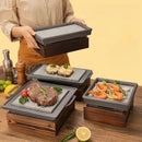 Axyaa Insulated Heated BBQ Plate for Lamb Chops with Alcohol Tray
