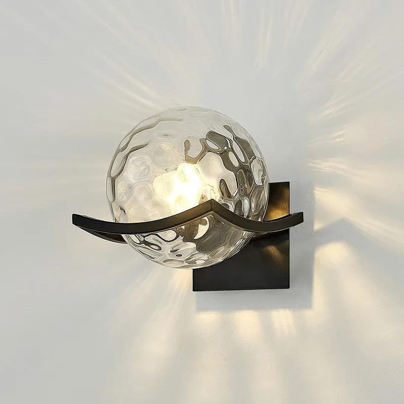 Axyaa Gold Glass Ball Wall Light for Modern Indoor Lighting Decor