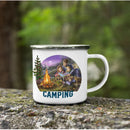 Axyaa Mountain Handle Camping Mug - Adventure Begin Enamel Cup for Camper Lovers