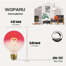 Axyaa Gradient Pink LED Filament Heart Light Bulb - E27 Dimmable Romantic Warm Light