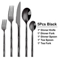 Axyaa Gold Stainless Steel Cutlery Set - 5/10/15/20Pcs Mirror Bamboo Handle Dinnerware