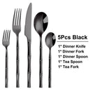 Axyaa Gold Stainless Steel Cutlery Set - 5/10/15/20 Piece Silverware Utensils Mirror Finish