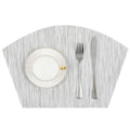Axyaa Wedge PVC Placemats Set Burgundy Red Wipe Clean Heat-Resistant Table Mats