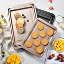Axyaa Carbon Steel Non-Stick Rectangle Baking Pan for Biscuit Pie Pizza Roast
