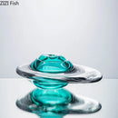 Green Glass Gyroscope Vase by Axyaa - Creative Desk Decoration & Floral Arrangement