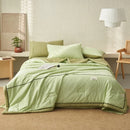 Axyaa Summer Cool Quilt Set - Washed Cotton, Solid Color, Machine Washable