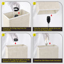 Axyaa Set of 2 Rechargeable LED Table Lamps with USB Ports & Phone Stands
