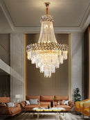 Axyaa Light Luxury Duplex Villa Crystal Chandelier - Modern European Style