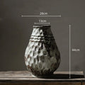 Axyaa Coarse Pottery Porcelain Vase Chinese Retro Floral Arrangement Home Decor