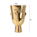 Axyaa Gold Ceramic Vase: Modern Living Room Decor, Dining Table Centerpiece