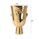 Axyaa Gold Ceramic Vase: Modern Living Room Decor, Dining Table Centerpiece