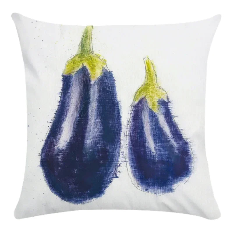 Axyaa Cartoon Fruit Vegetable Print Cushion Cover 45X45CM