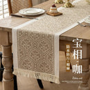 Axyaa Grey Coffee Zigzag Wreath Table Runner 13.7x72"