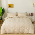 Axyaa Clipping and Carving Microfiber Duvet Cover Set for King Bed