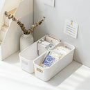 Axyaa Stackable White Plastic Storage Bins Handles Multipurpose Organizer Box