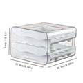 Axyaa Double-Layer Egg Storage Box Drawer Refrigerator Organizer Holder Kitchen Accessory