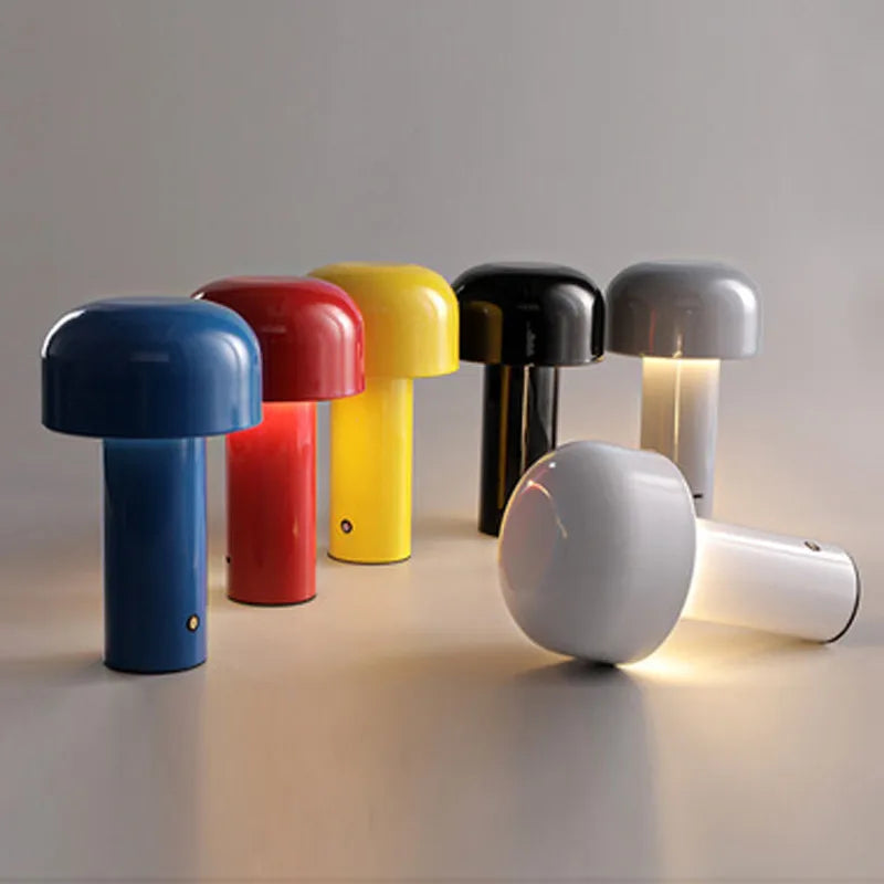 Axyaa Mushroom Table Lamp: Rechargeable Wireless Touch USB Night Light