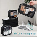 Axyaa Professional Makeup Train Case with 5 Toiletry Bags