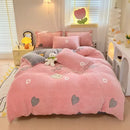 Axyaa Rainbow Dual-color Flannel Duvet Cover - Soft & Cozy Winter Bedding