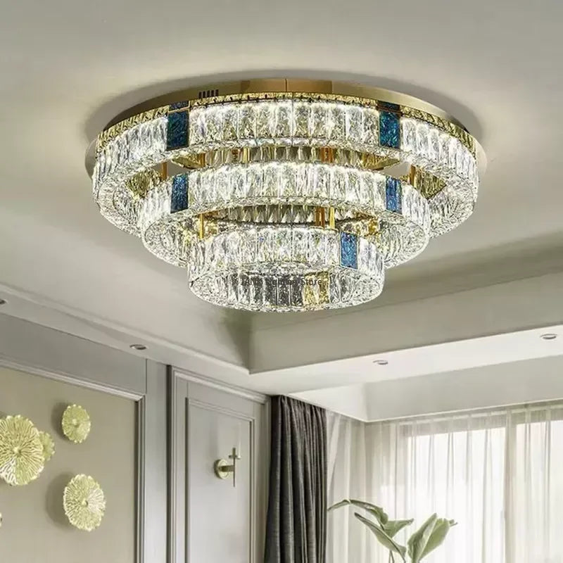 Luxury Gold Crystal Pendant Light by Axyaa for Elegant Home Decor