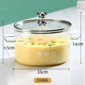 Axyaa Glass Soup Pot with Lid, High Temp Resistant, Induction Kitchen Pan