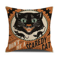 Axyaa Halloween Fun Linen Pillowcase Cojines Home Sofa Decoration Covers