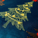 Axyaa Christmas Tree Embroidered Short Plush Pillowcase - Festive Living Room Decor