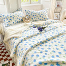 Axyaa Cartoon Print Dual Use Blanket in Milk Velvet & Cashmere for Winter and Spring
