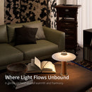 Axyaa Luxury Wood Glass Bedside Lamp with Dimmable Reading Light