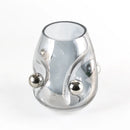 Axyaa Geometric Silver Sphere Glass Vase for Home Decoration and Plant Display