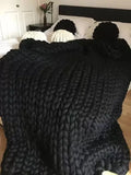 Axyaa Chenille Chunky Knit Blanket - Cozy, Warm & Thick Handmade Throw
