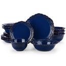 Axyaa 16-Piece Blue Reactive Glaze Ceramic Dinnerware Set