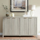 Axyaa Fluted Sideboard Buffet: 56" Modern Credenza with Storage, Doors & Shelves