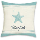Axyaa Starfish & Shells Decorative Pillow Covers for Sofa, Bedroom, Car