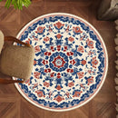 Axyaa Round Retro Bedroom Rug Soft Carpet Washable Living Room Lounge Mat