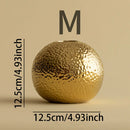 Axyaa Golden Hammer Ceramic Vase Round Flower Pots Aesthetic Room Decor