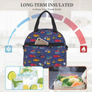 Axyaa Cartoon Truck Print Thermal Lunch Bag - Insulated Bento Tote for Work & School