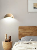 Axyaa Vintage Yellow Stone Wall Lamp, Japanese Wabi Sabi Style for Bedroom Headboard
