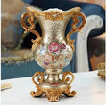 Axyaa European Resin Vase with Artificial Flower Figurines for Home & Office Decor