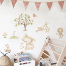 Axyaa Animal Wall Stickers: Giraffe, Bunny, Lion, Elephant - Peel and Stick Kids Room Decor