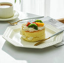 Axyaa 9-Inch Ceramic Breakfast Plate - Cream Wind Design